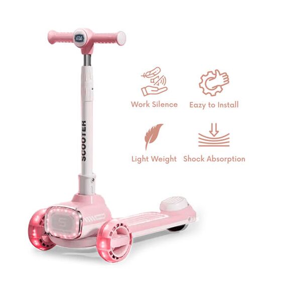 Little Story Kids Scooter With Ride-On & Push Handle, Color: pink, 10 image