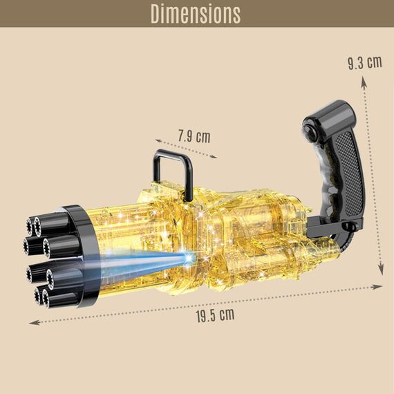 Little Story 8 Holes Bubble Machine Gun With Light, Color: yellow, 3 image