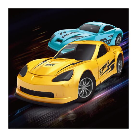 Little Story 8Pcs Slide Die Cast Car Set, Color: yellow, 3 image