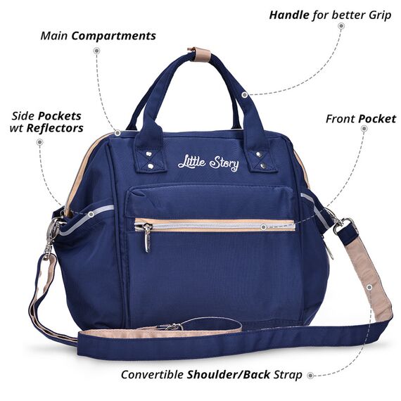 Little Story Ace Diaper Bag, Color: Blue, 4 image