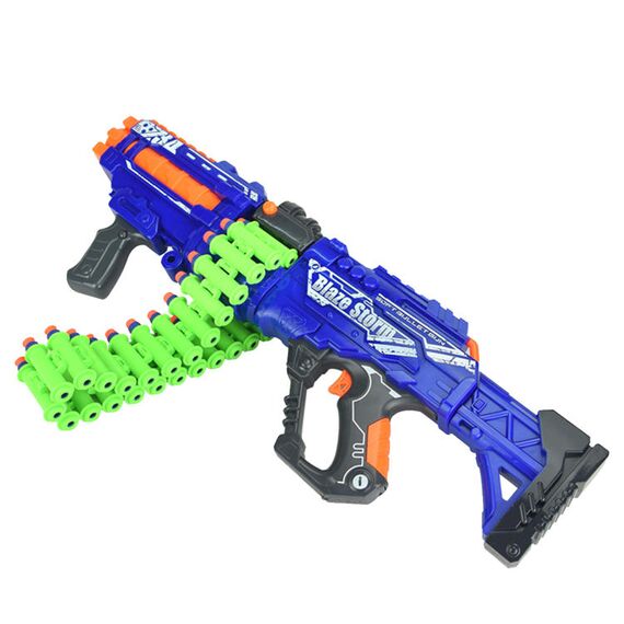 Little Story Kids Battery Operated Bullet Gun With 40Pcs Soft Bullets, Color: Blue, 3 image