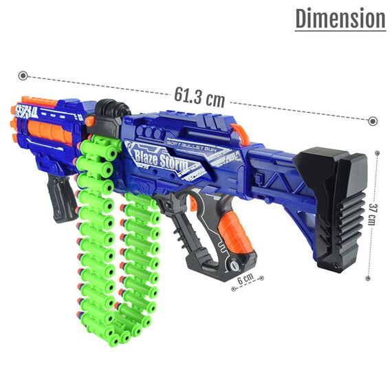 Little Story Kids Battery Operated Bullet Gun With 40Pcs Soft Bullets, Color: Blue, 7 image