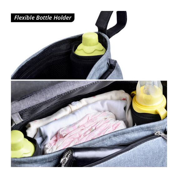 Little Story Bronx Stroller Organizer, Color: Grey, 7 image