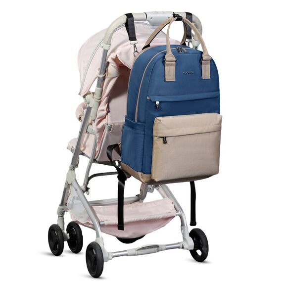 Little Story Kenzie Mom Dad Travel Diaper Backpack, Color: Navy Blue, 13 image