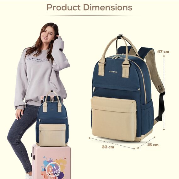 Little Story Kenzie Mom Dad Travel Diaper Backpack, Color: Navy Blue, 14 image