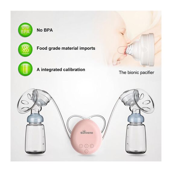 Sunveno Automatic Dual Electric Breast Pump With Controller – White, 8 image