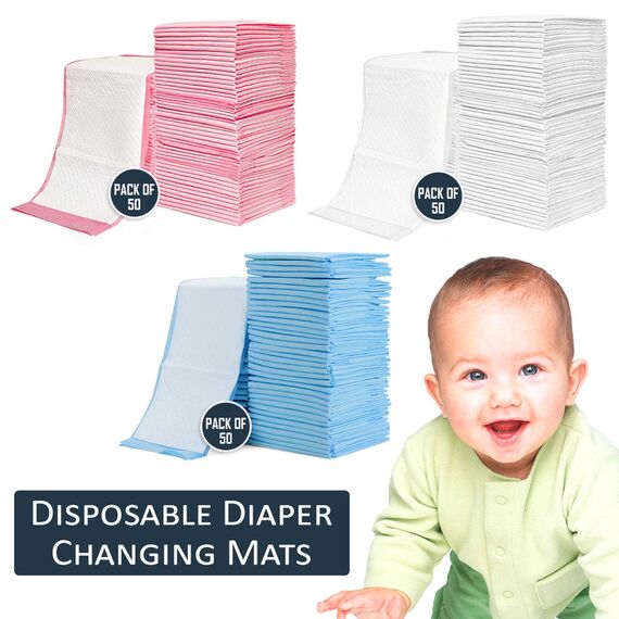 Little Story Disposable Diaper Changing Mats Pack Of 50Pcs, Color: Blue, 11 image