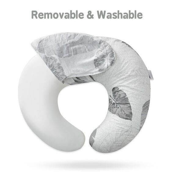 Little Story Baby Nursing And Feeding Pillow Stars 0-12 Months, Color: White & Grey, 4 image