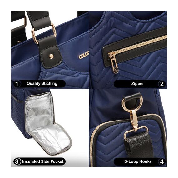 Little Story Matilda Diaper Bag, Color: Navy Blue, 6 image