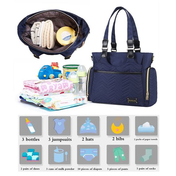 Little Story Matilda Diaper Bag, Color: Navy Blue, 10 image