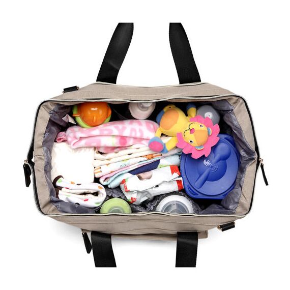 Little Story Zera Mom Dad Diaper Bag, Color: Beige, 7 image