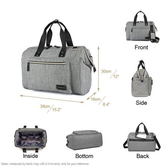 Little Story Zera Mom Dad Diaper Bag, Color: Grey, 3 image