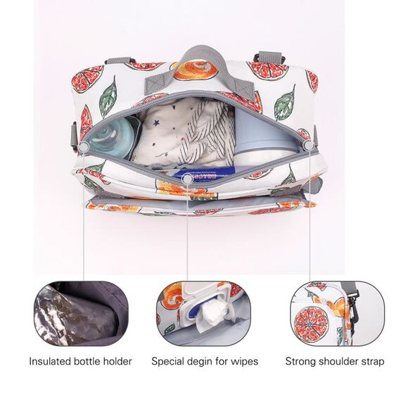 Little Story Baby Diaper Changing Clutch Kit, Color: Fruity White, 5 image