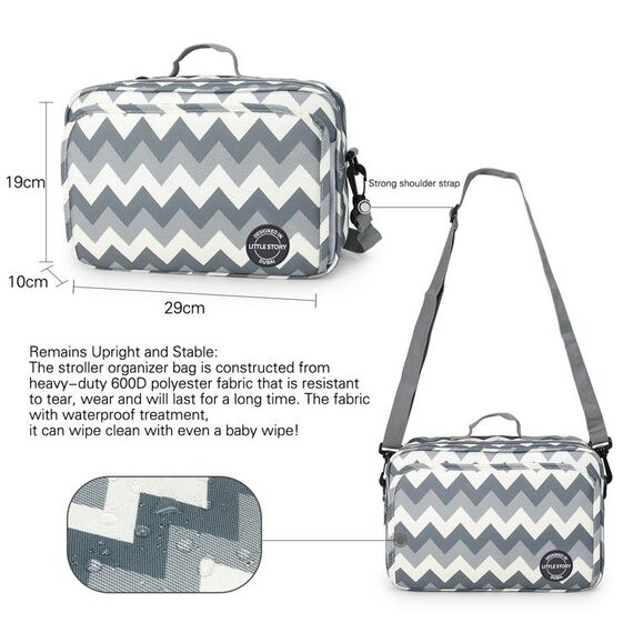 Little Story Baby Diaper Changing Clutch Kit, Color: Light Grey, 8 image