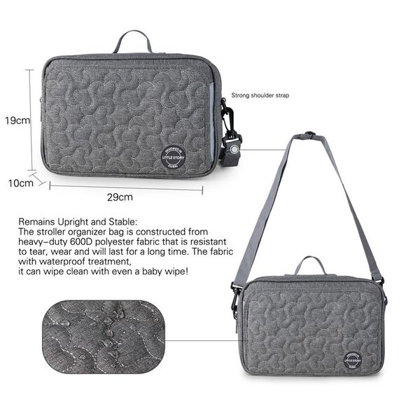 Little Story Baby Diaper Changing Clutch Kit, Color: Dark Grey, 8 image