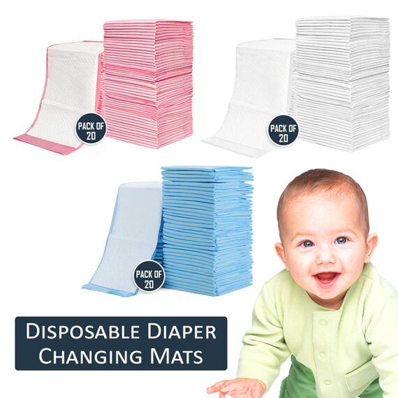 Little Story Disposable Diaper Changing Mats Pack Of 20Pcs, Color: Blue, 10 image