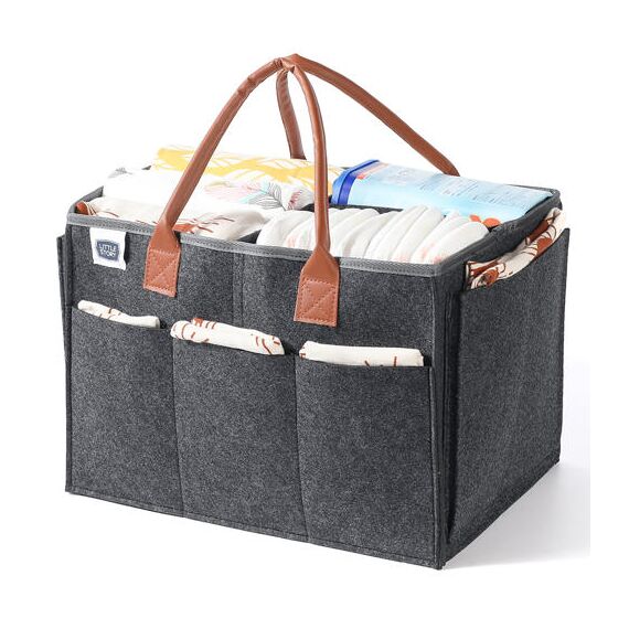 Little Story Diaper Caddy With Travel Pouch Large, Color: Grey, 2 image