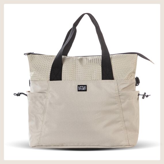 Little Story Mommy Diaper Bag With Changing Mat, Color: Beige, 2 image
