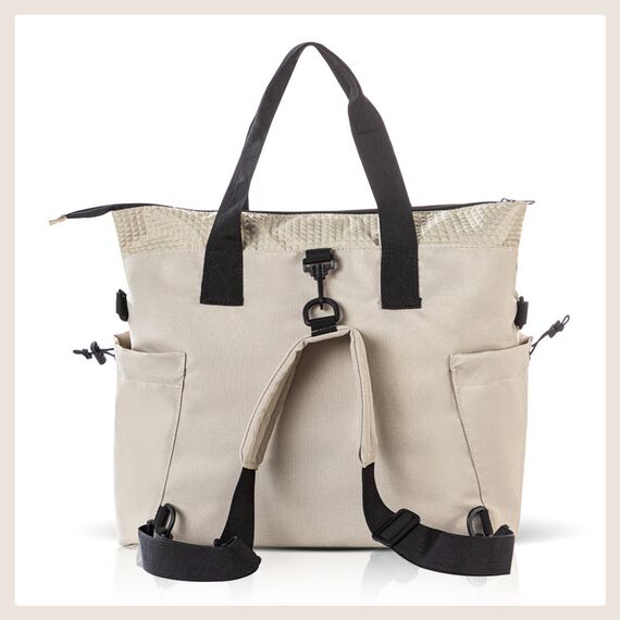 Little Story Mommy Diaper Bag With Changing Mat, Color: Beige, 5 image