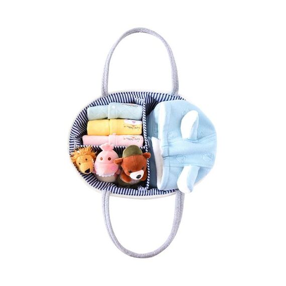 Little Story Cotton Rope Diaper Caddy, Color: Grey, 4 image