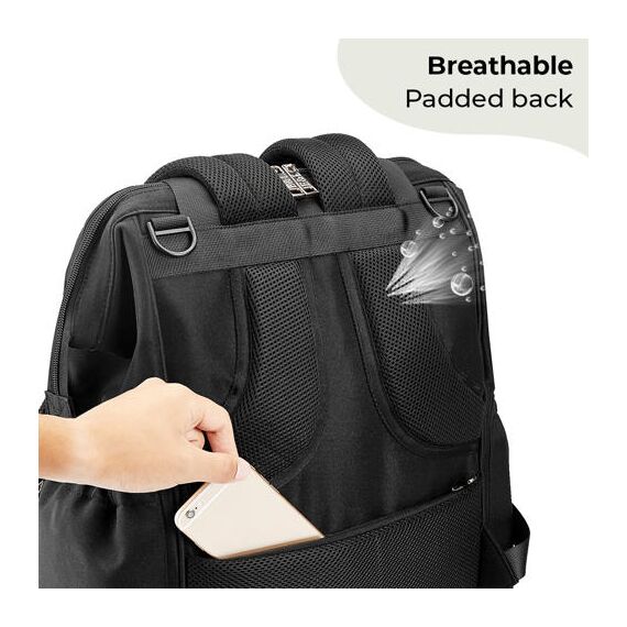 Little Story Elite Diaper Bag With Stroller Hooks And Changing Mat, Color: Black, 7 image
