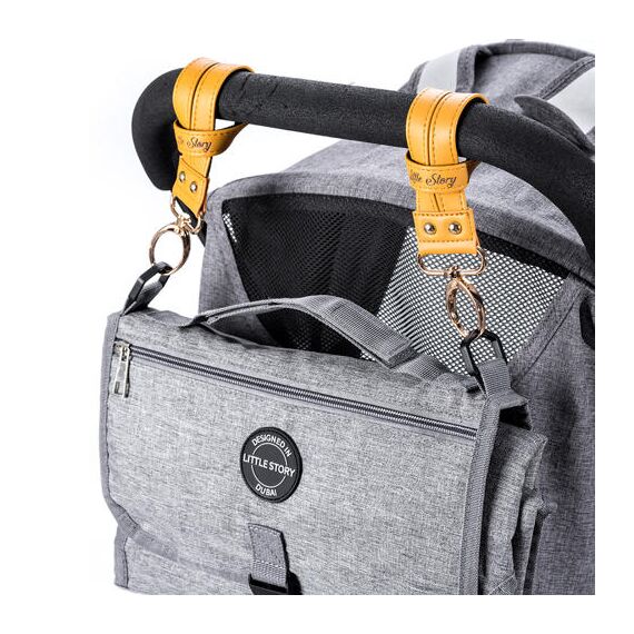 Little Story Premium Stroller Hooks, Color: Khaki, 5 image