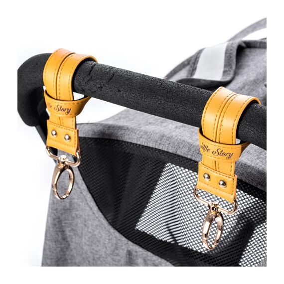 Little Story Premium Stroller Hooks, Color: Khaki, 6 image