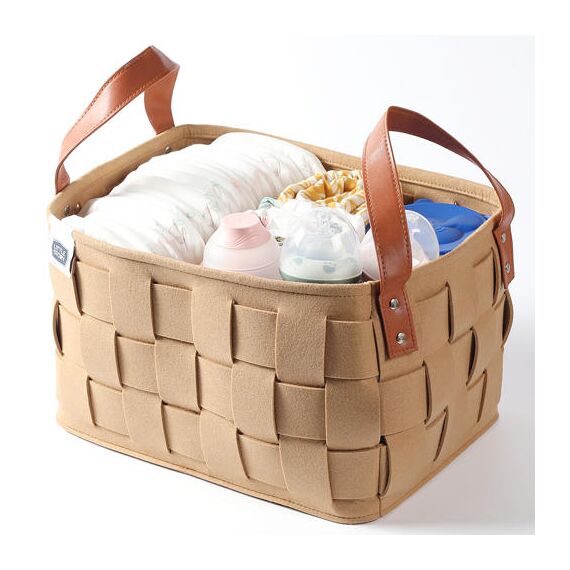 Little Story Multipurpose Laundry Caddy Basket Felt 24.4L, Color: Khaki, 2 image