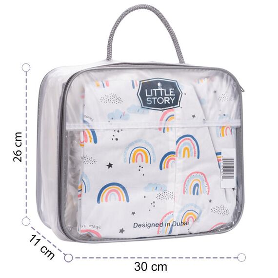Little Story Soft Breathable Fiberfill Newborn Lounger Bed, Color: White, 13 image