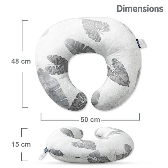 Little Story Baby Nursing And Feeding Pillow Stars 0-12 Months, Color: White & Grey, 7 image