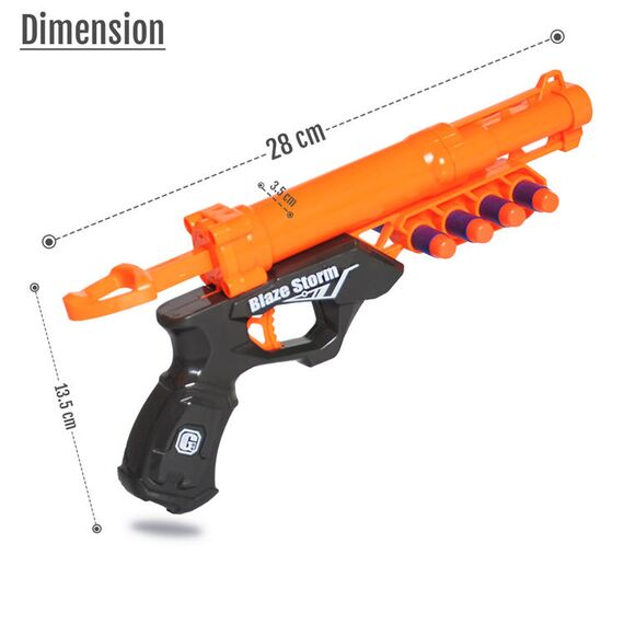 Little Story Kids Manual Soft Bullet Gun With 10Pcs Soft Bullets Blue, Color: Orange, 8 image