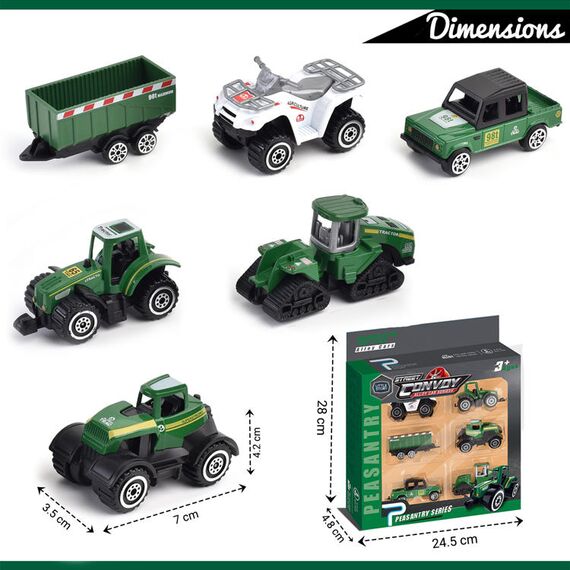 Little Story Alloy Sliding Farmer'S Vehicle 6 Pcs - Multicolor, 4 image
