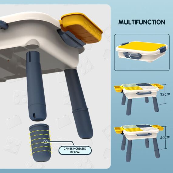 Little Story 4 In 1 Block Activity Table With Stool And Blocks Blue 3+ Years, 11 image