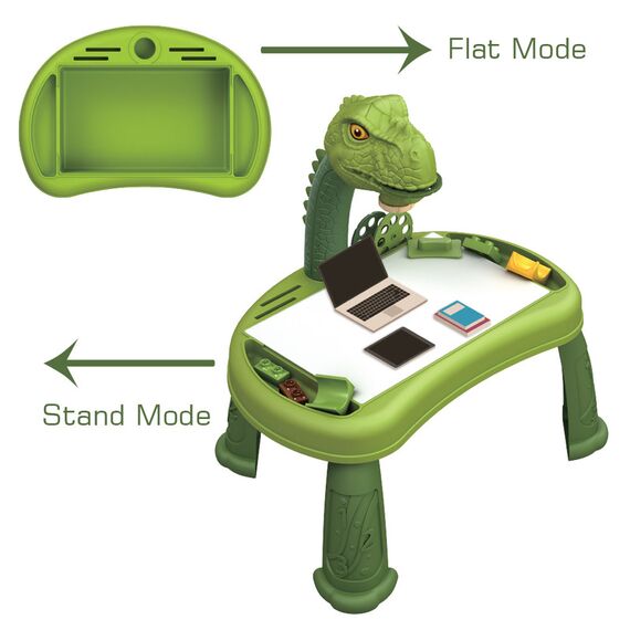 Little Story Diy T-Rex 3-In-1 Spinning Puzzle Block Table, Projection Drawing Board & Learning Table Set (81 Pcs), Stem Series - Multicolor, 20 image
