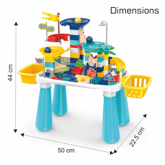 Little Story Diy Slide Track Rolling Ball Blocks Table (111 Pcs), Stem Series - Multicolor, 12 image