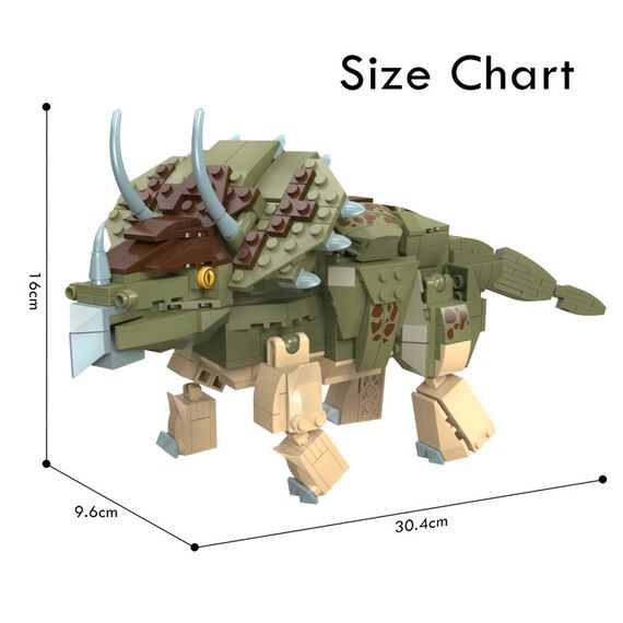 Little Story Block (Leg Godt) Toy Dinosaurs World - Triceratops (410 Pcs), 10 image