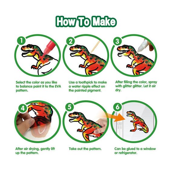 Little Story Diy Kids Art & Craft 3D Painting Set Dinosaur, 5 image