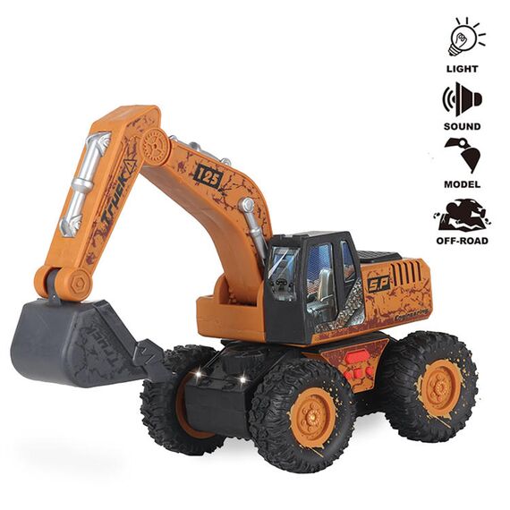 Little Story Simulation Inertial Engineering Excavator Toy Vehicle With Light And Sound, 6 image