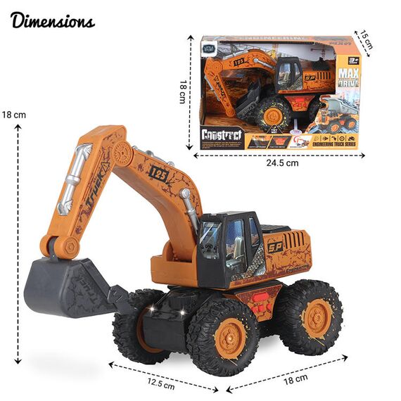 Little Story Simulation Inertial Engineering Excavator Toy Vehicle With Light And Sound, 8 image