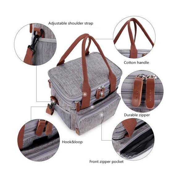 Little Story Insulated Lunch / Bottle Bag - Grey, 36 image