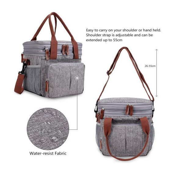 Little Story Insulated Lunch / Bottle Bag - Grey, 40 image