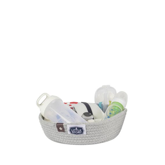 Little Story Multipurpose Cotton Rope Baskets Set Of 3 Grey, 17 image
