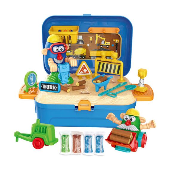 Little Story Role Play Construction Site Box With Dough Backpack 42 Pcs