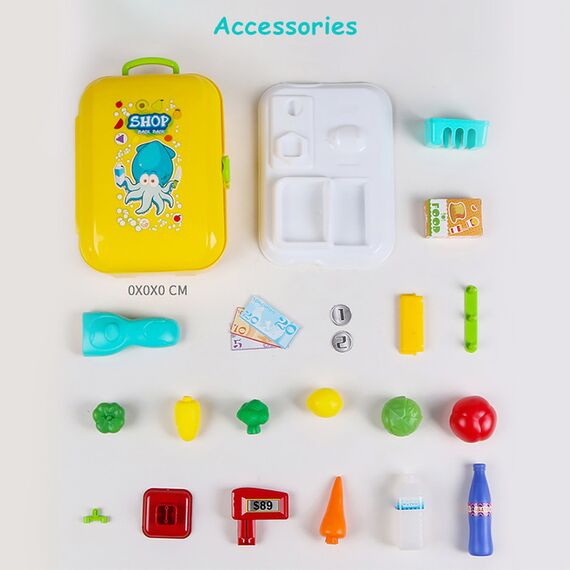 Little Story Role Play Supermarket Set Box Backpack 21 Pcs, 10 image