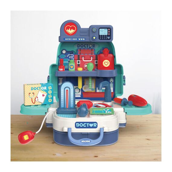 Little Story Role Play Doctor / Nurse / Clinic Toy Set School Bag (23 Pcs) - Blue, 3-In-1 Mode, 6 image