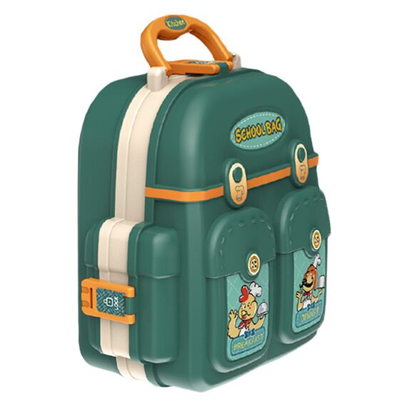 Little Story Role Play Chef / Kitchen / Restaurant Toy Set School Bag (21 Pcs) - Green, 3-In-1 Mode, 2 image