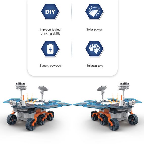 Little Story Diy Solar Mars Exploration Rover 46 Pcs Stem Series Blue, Color: Blue, 13 image