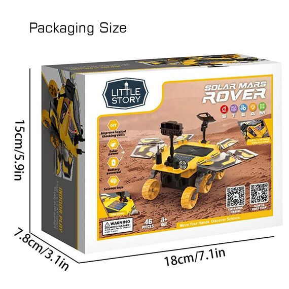 Little Story Diy Solar Mars Exploration Rover 46 Pcs Stem Series Blue, Color: Blue, 15 image