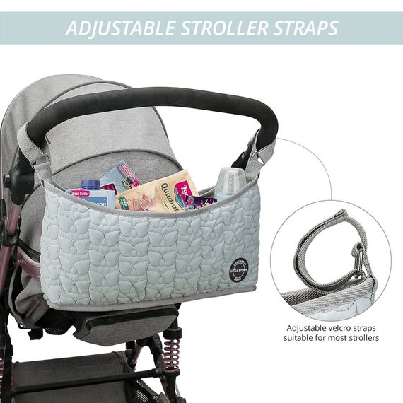 Little Story Premium Stroller Bag Quilted Blue, Color: Blue, 3 image