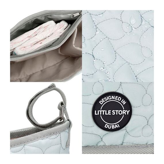 Little Story Premium Stroller Bag Quilted Blue, Color: Blue, 12 image